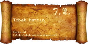 Tobak Martin névjegykártya